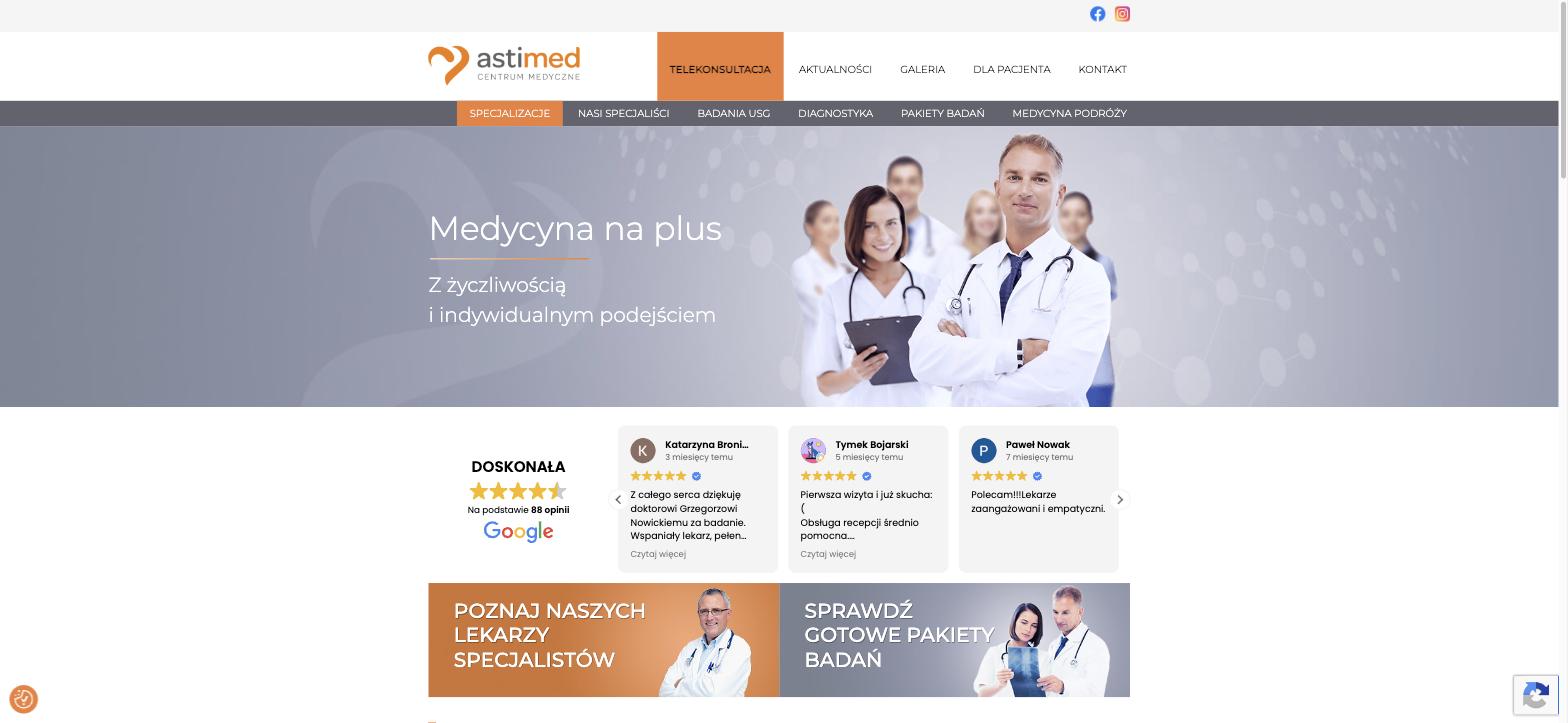 Portfolio 6 Strona główna Centrum Medycznego AstiMed