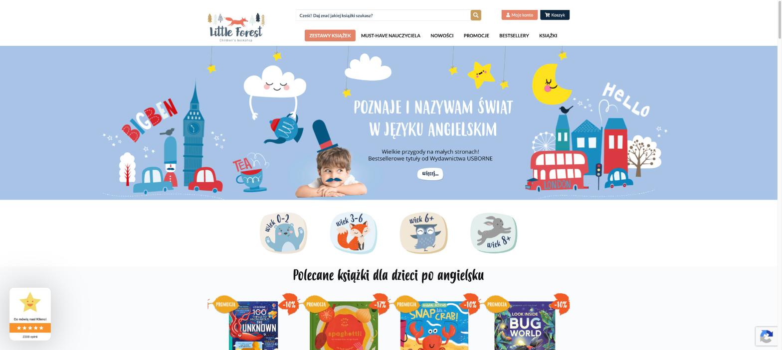 Portfolio 9 Strona główna sklepu Little Forest z książkami po angielsku dla dzieci