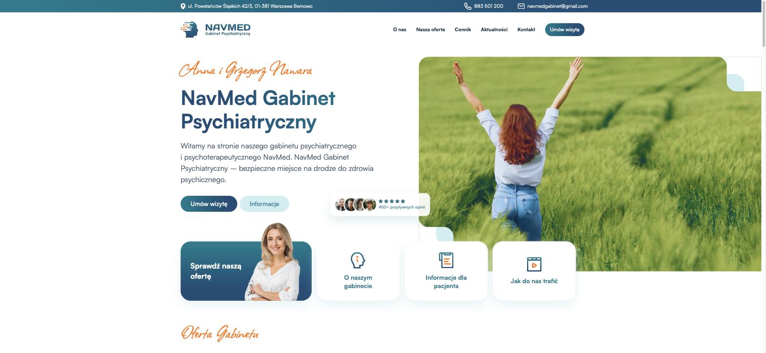 Portfolio 7 Strona główna gabinetu psychiatrycznego NavMed