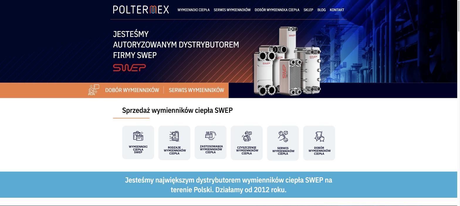 Portfolio 11 Strona główna Poltermex — dystrybutora wymienników ciepła SWEP